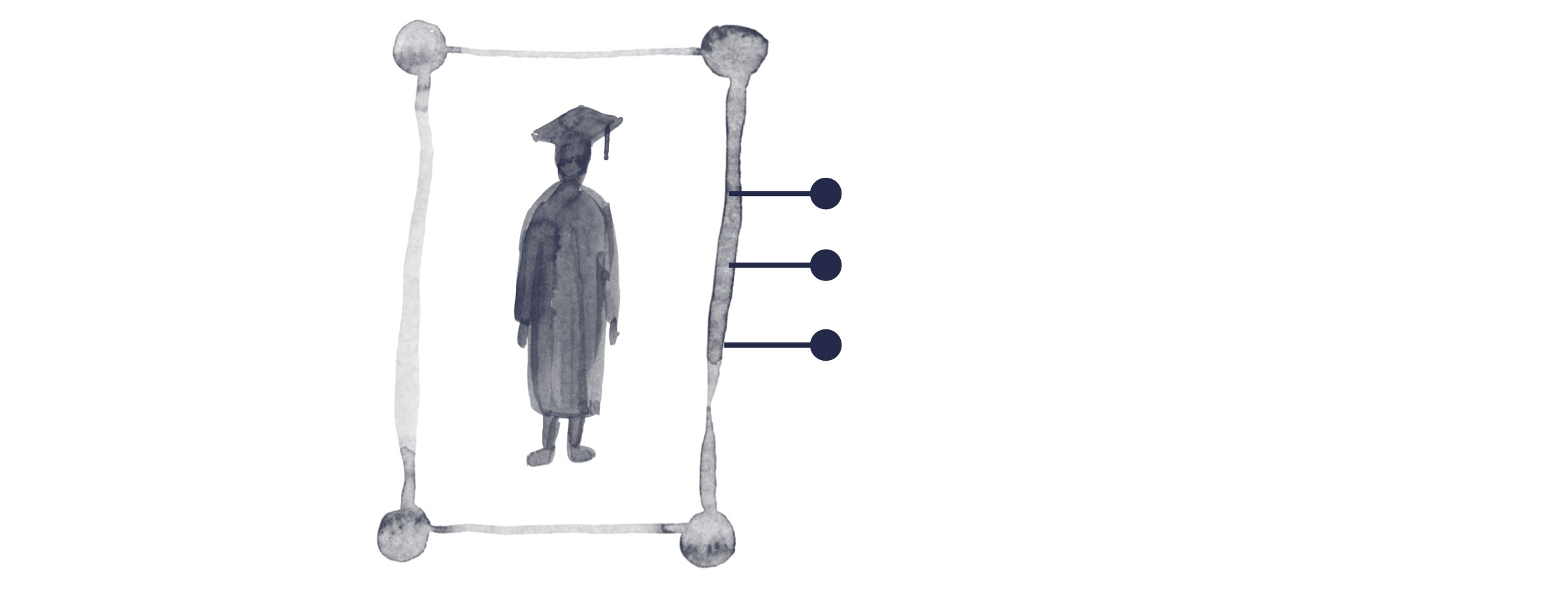 Illustration of a student being scanned and labeled
