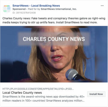 A Facebook ad for SmartNews