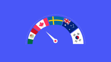Illustration of a speed dial made up of different country's flags
