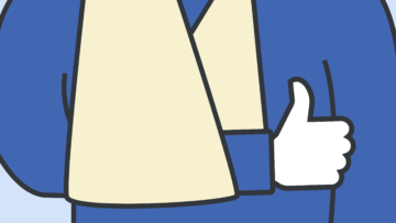 An illustration of a Facebook thumb in a sling