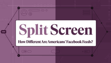A pinked out image of two side-by-side screens with the head Split Screen across