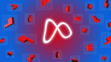 Illustration of a glowing Meta logo in the
                      center, surrounded by 3D pixels with grid overlays
                      on them. The background is also a warped grid.