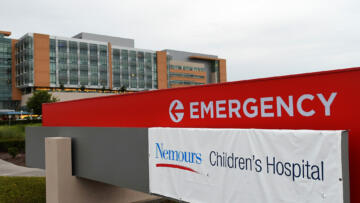 A red emergency sign outside Neemours Children's Hospital