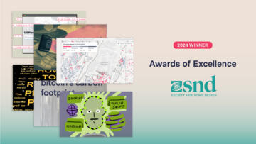 Collage of the featured images of the six stories that won the 2024 Awards of Excellence from the Society for News Design