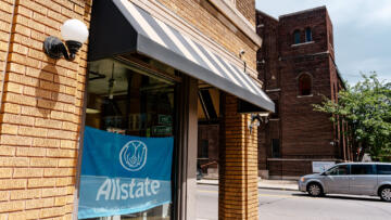 Photograph of the exterior of an Allstate office in Detroit