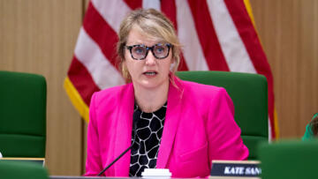 Chair of the Appropriations Committee, Buffy Wicks, speaks during the Suspense File hearing in the Capitol Annex Swing Space in Sacramento on Aug. 15, 2024.