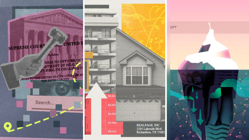 A collage of illustrations from The Markup's stories this year.