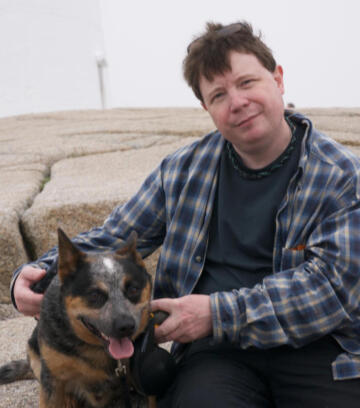 Michael Lawrie with his dog