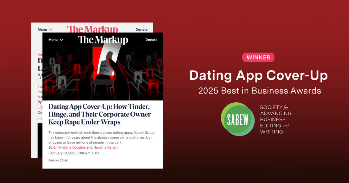 The Markup wins SABEW Award for Best in Business Journalism – The Markup